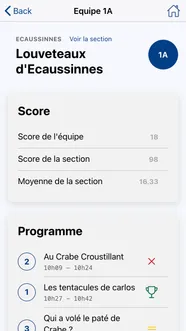 Baden Battle app — team score
