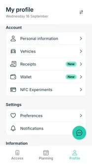 Izix app — profile